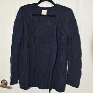 Blue cable knit style cardigan. Size S